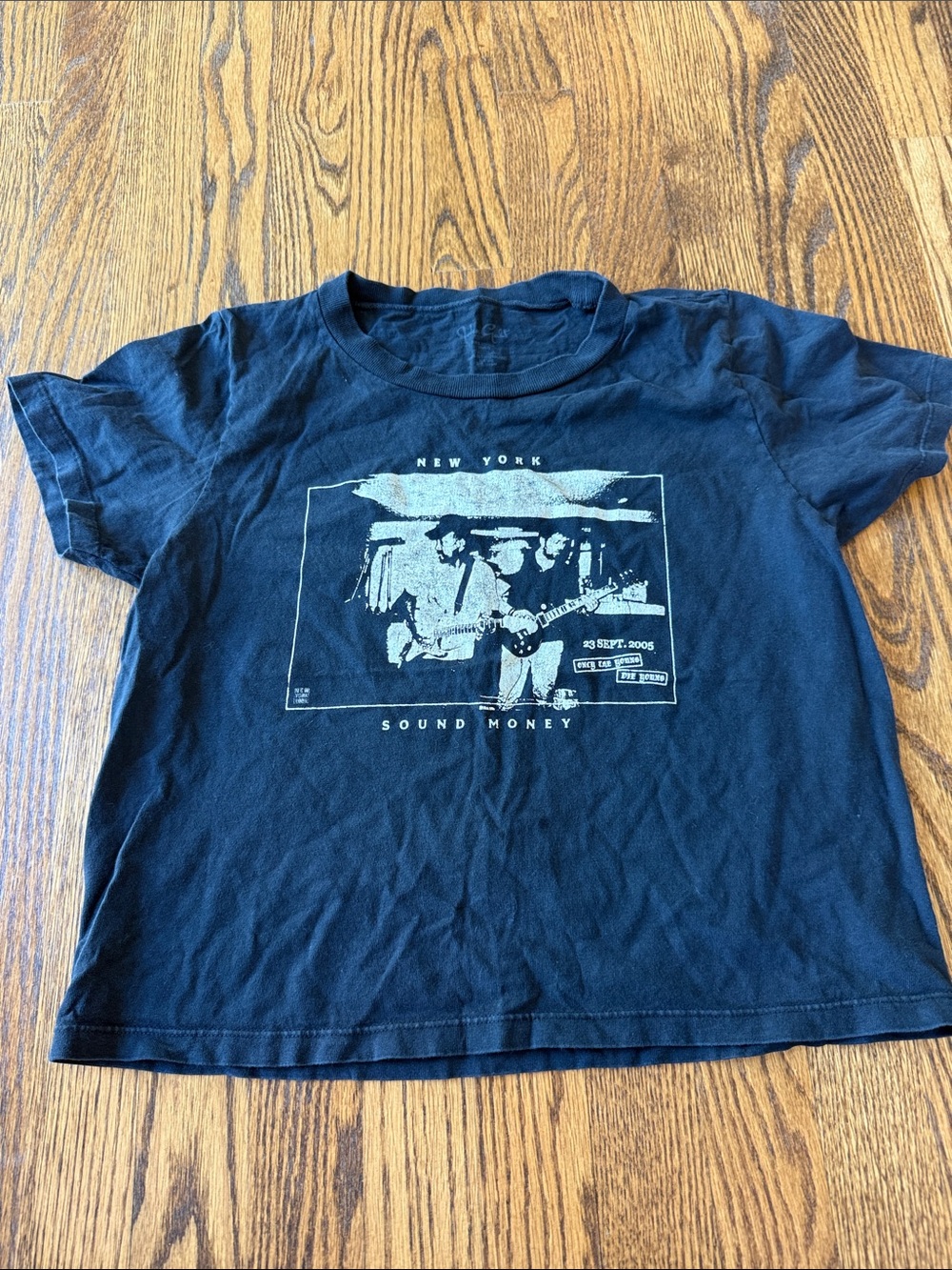 J Galt Graphic Band Tee with Vintage Photo Print - Black